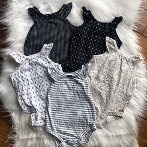 Carter’s Flutter Sleeve Bodysuits-Set of 5